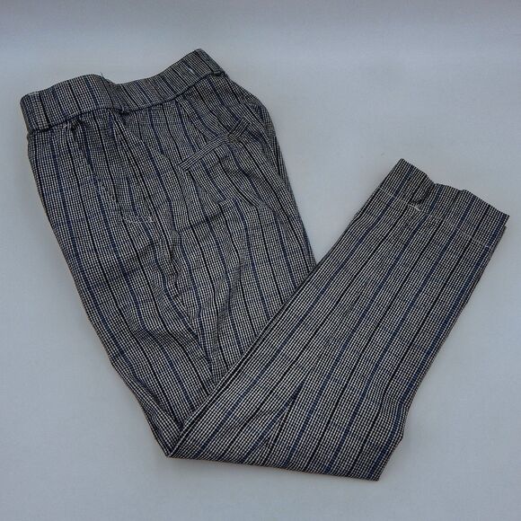 Hollister Women Pants Ultra High-Rise SZ XS Plaid Blue Black Casual Elastic - Picture 7 of 8